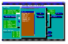 Screenshot GrafFont Menü